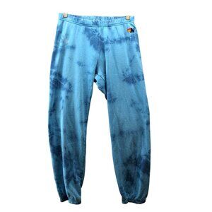 Aviator Nation Hand Dyed Tie Dye Jogger Sweatpants Womens M Blue Some Fading